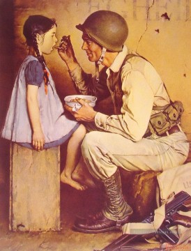 à l’américaine 1944 Norman Rockwell Peinture à l'huile